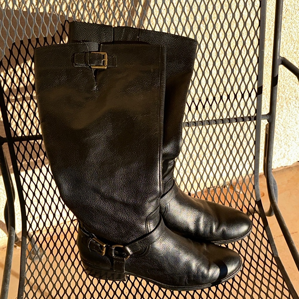 Lauren Ralph Lauren Black Leather Knee-High Boots